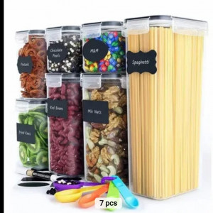 7pcs Bpa free airtight plastic containers