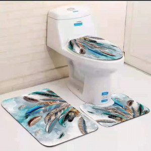 3 piece toilet set mat