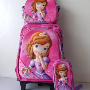 3 in 1 Cartoon Trolley Bag Set - Sophia